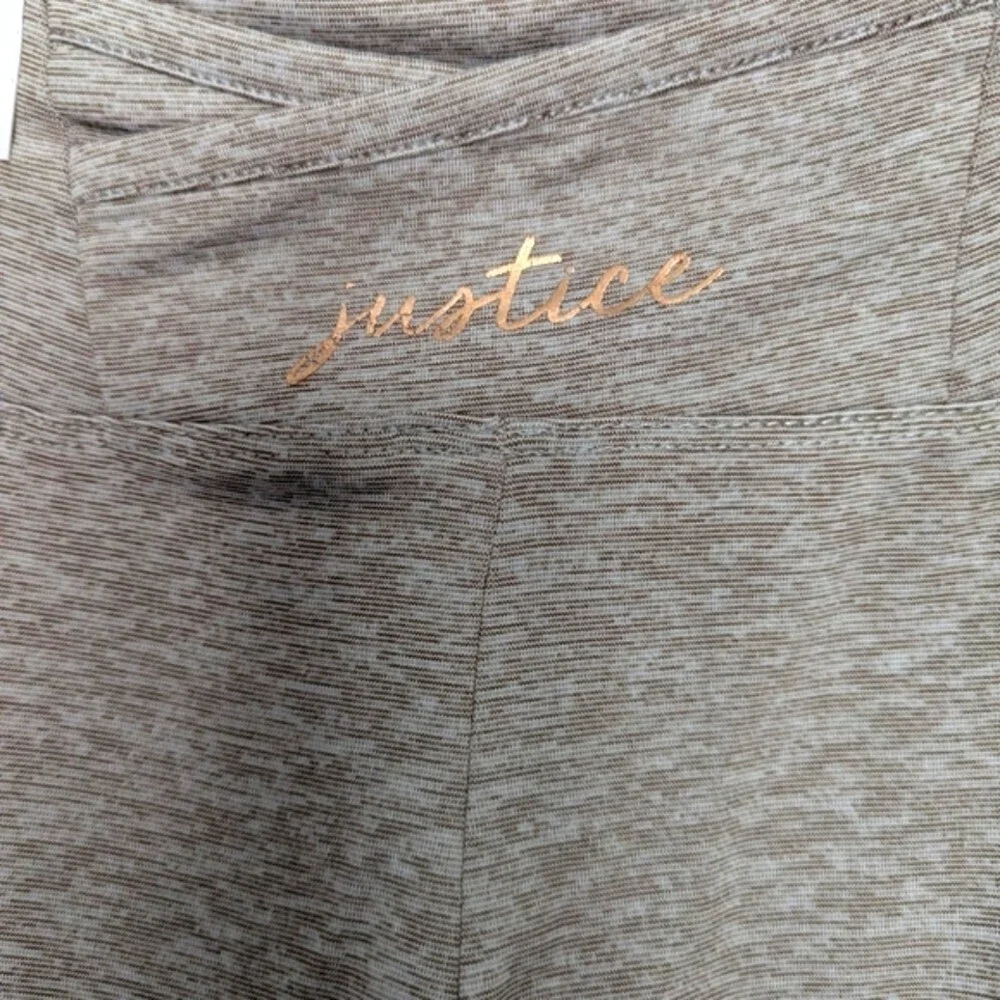 NWT Justice Girls (Size 10/Medium) Shiny Leggings With Copper Metallic Accents